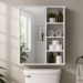 Organizador de Baño Flotante con Espejo 40x24x10 en Melamina Moderno