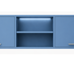 Estante Flotante Moderno 58” con Puertas | Repisa de Pared Minimalista 12x12”