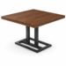 Mesa de Restaurante Charbar31x31 en Nogal con Base de Hierro Negra | Uso Comercial