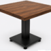 Mesa desarmable industrial con tope de nogal 32” | Base metálica resistente para restaurante