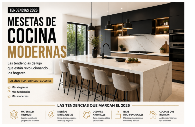 Cocinas Modernas 2026: Las Mesetas Más Elegantes y Minimalistas