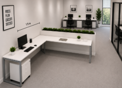 Escritorio Ejecutivo en L Moderno Blanco | Estación de Trabajo para Oficina y Negocio