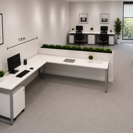 Escritorio Ejecutivo en L Moderno Blanco | Estación de Trabajo para Oficina y Negocio