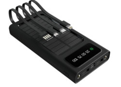 Xtech Power Bank Solar 10000mAh con Cables Integrados USB-C Lightning y Linterna LED