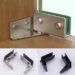 Juego de Bisagras para Puerta de Vidrio Sin Perforación | Acero Inoxidable | Montaje Lateral para Vitrinas