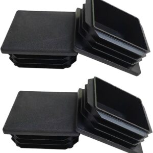 Tapones Cuadrados de Plástico Negro para Tubos Metálicos | Protectores Antideslizantes y Antipolvo