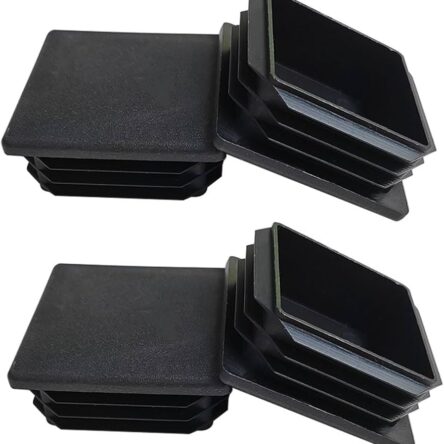 Tapones Cuadrados de Plástico Negro para Tubos Metálicos | Protectores Antideslizantes y Antipolvo