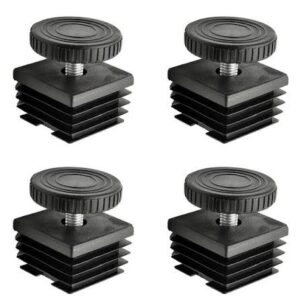 Juego de Pies Niveladores Ajustables para Tubo Cuadrado 40 × 40 mm | Kit con Inserto Metálico