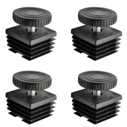 Juego de Pies Niveladores Ajustables para Tubo Cuadrado 40 × 40 mm | Kit con Inserto Metálico